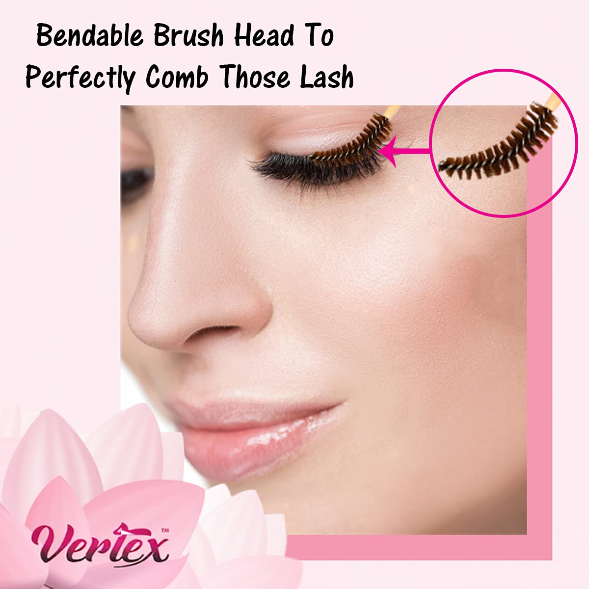 Vertex Eyebrow Brush Spoolie Comb - For Eyebrows Blending Brow Pomade | Small Angled Eyelash Brush For Longer Lashes Beauty & Personal Care Vertex