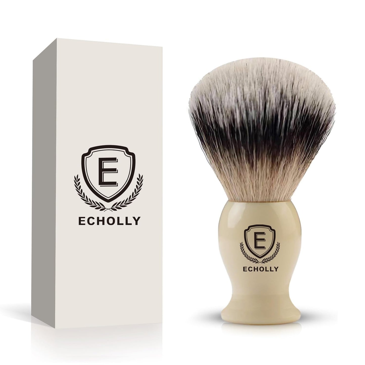 Premium Mens Shaving Brushes by Echolly-NO Shedding Bristle Shaving Brush for Men-Smooth Acrylic Handle Legacy Shave Brush-Rich and Fast Lather Beauty and Personal Care ECHOLLY