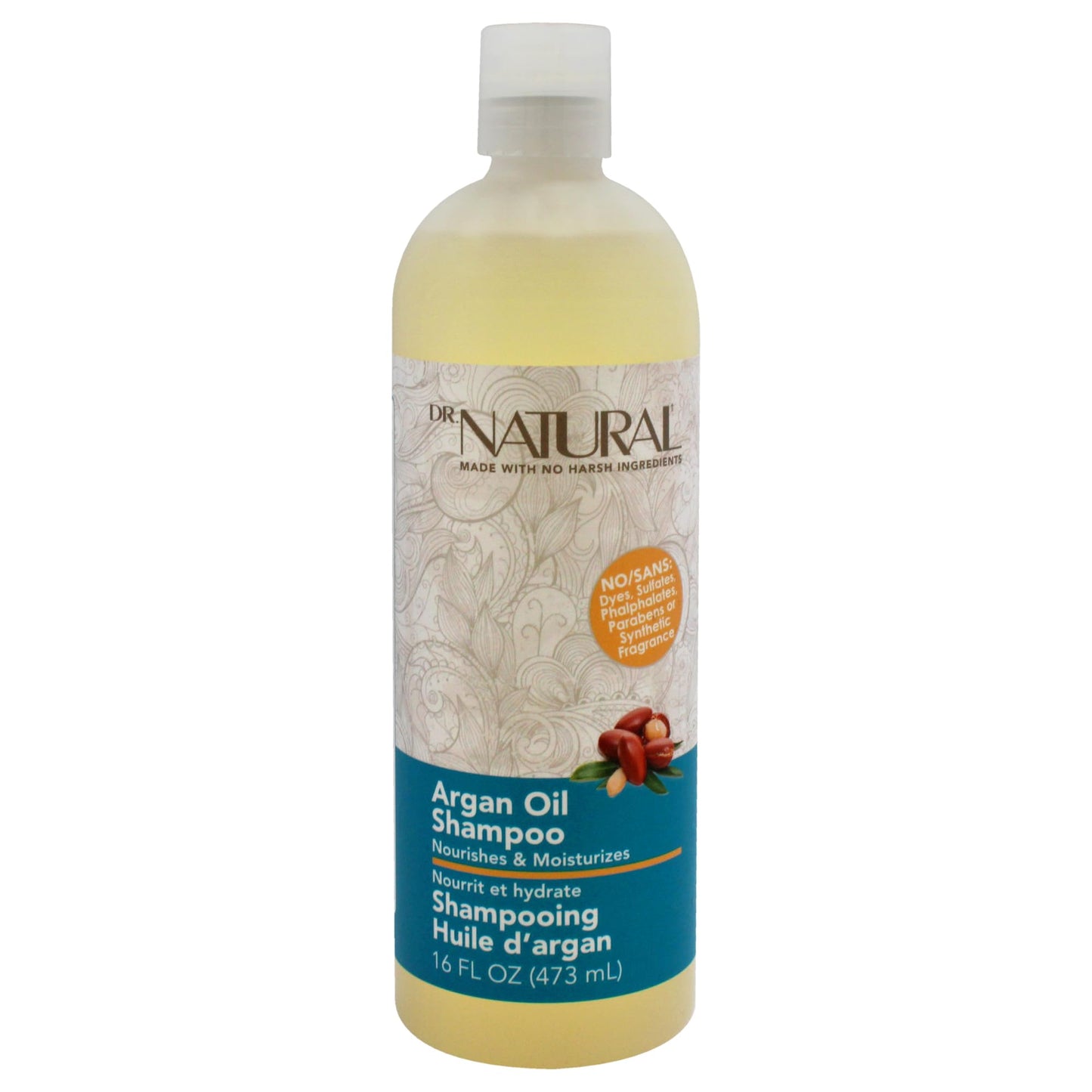 Dr. Natural Nourishing Argan Oil Shampoo - Hydrating for Dry Hair - Clarifying to Control Frizz - For All Hair Types - 16 oz Beauty & Personal Care Dr. Natural