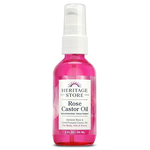HERITAGE STORE Rose Castor Oil Serum, Oil, Rose (Btl-Glass) | 2oz Beauty & Personal Care HERITAGE STORE