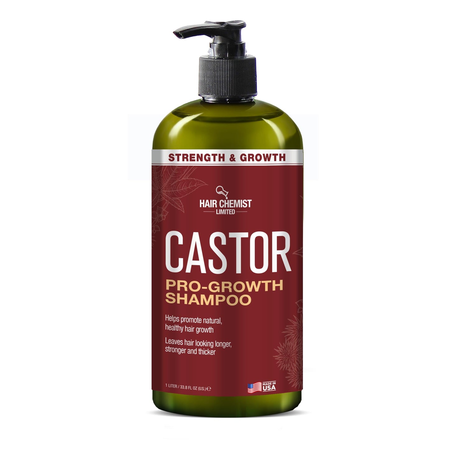 Hair Chemist Castor Pro-Growth Shampoo 33.8 oz. AND Conditioner 33.8 oz. 2-PC Boxed Gift Set - Made with Natural Castor Oil for Hair Growth, Sulfate Beauty & Personal Care Hair Chemist