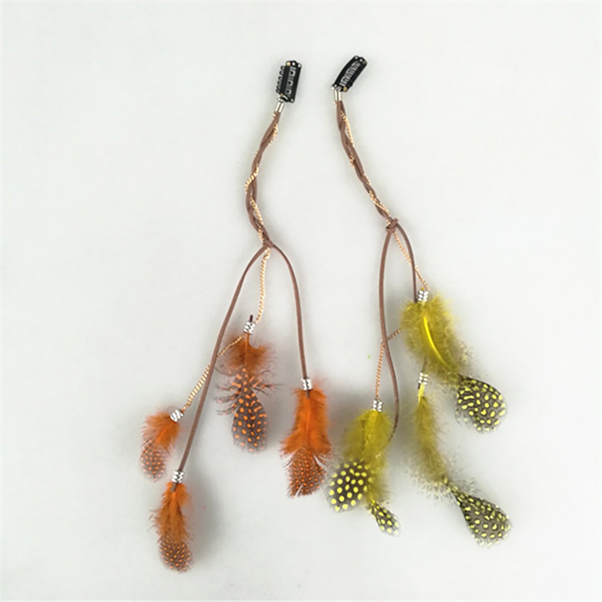 Fodattm 6PCS Lady Women Handmade Colourful Boho Hippie Hair Extensions with Feather Clip Comb Hairpin Headdress Headband DIY Accessories Beauty & Personal Care Fodattm