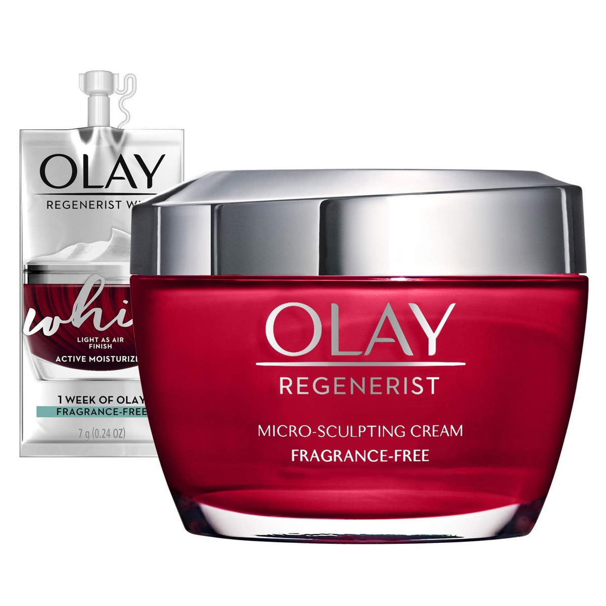 Olay Regenerist Micro-Sculpting Cream, Face Moisturizer, 1.7 oz + Whip Face Moisturizer Travel/Trial Size Bundle Beauty & Personal Care Olay