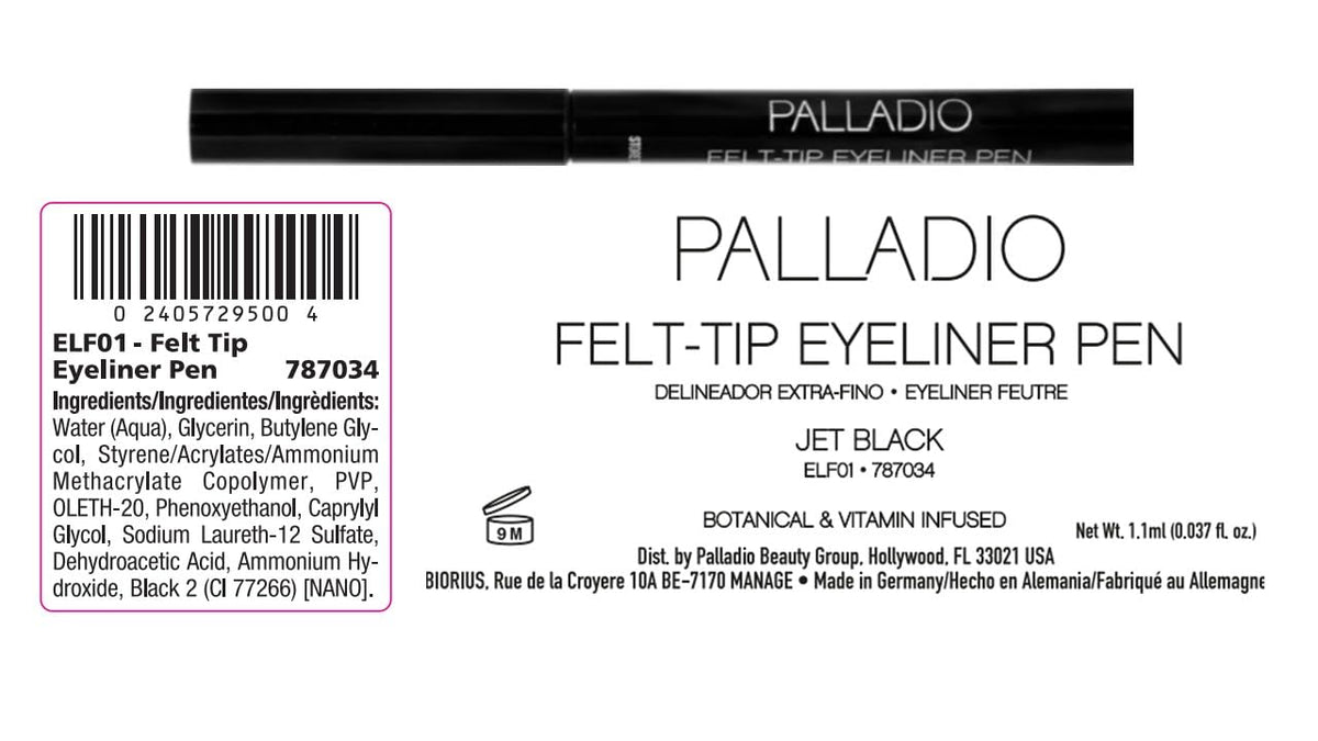 Palladio Felt-Tip Eyeliner Ultra Fine Liner, Creates Thin Precise Lines, Quick Drying, Waterproof, Rich Pigment, Long Lasting Application, Mess Free Beauty & Personal Care Palladio