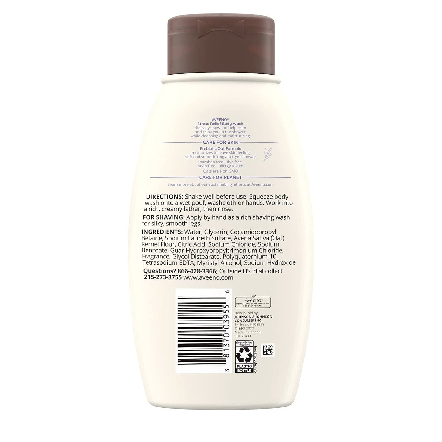 Johnson & Johnson 003955 Aveeno Stress Relief Body Wash, 12 fl. oz. (Pack of 12) Beauty & Personal Care Johnson & Johnson