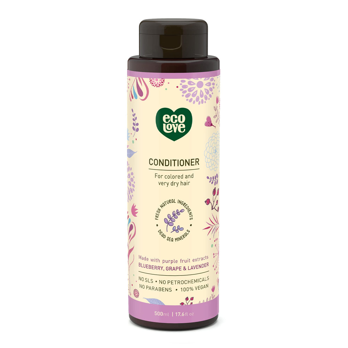 ecoLove Vegan Conditioner with Organic Lavender Extract, 17.6 oz
