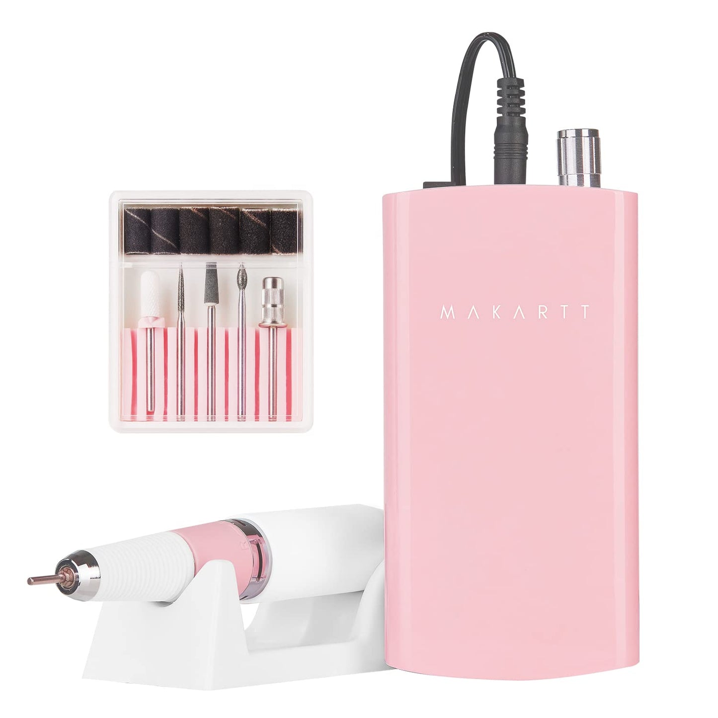 Makartt Nail Drill, Rechargeable Nail E File 30000RPM Electric Nail File, Malory Pink Portable Gel Nail Remover Machine with Nail Drill Bits & Sanding Beauty & Personal Care Makartt