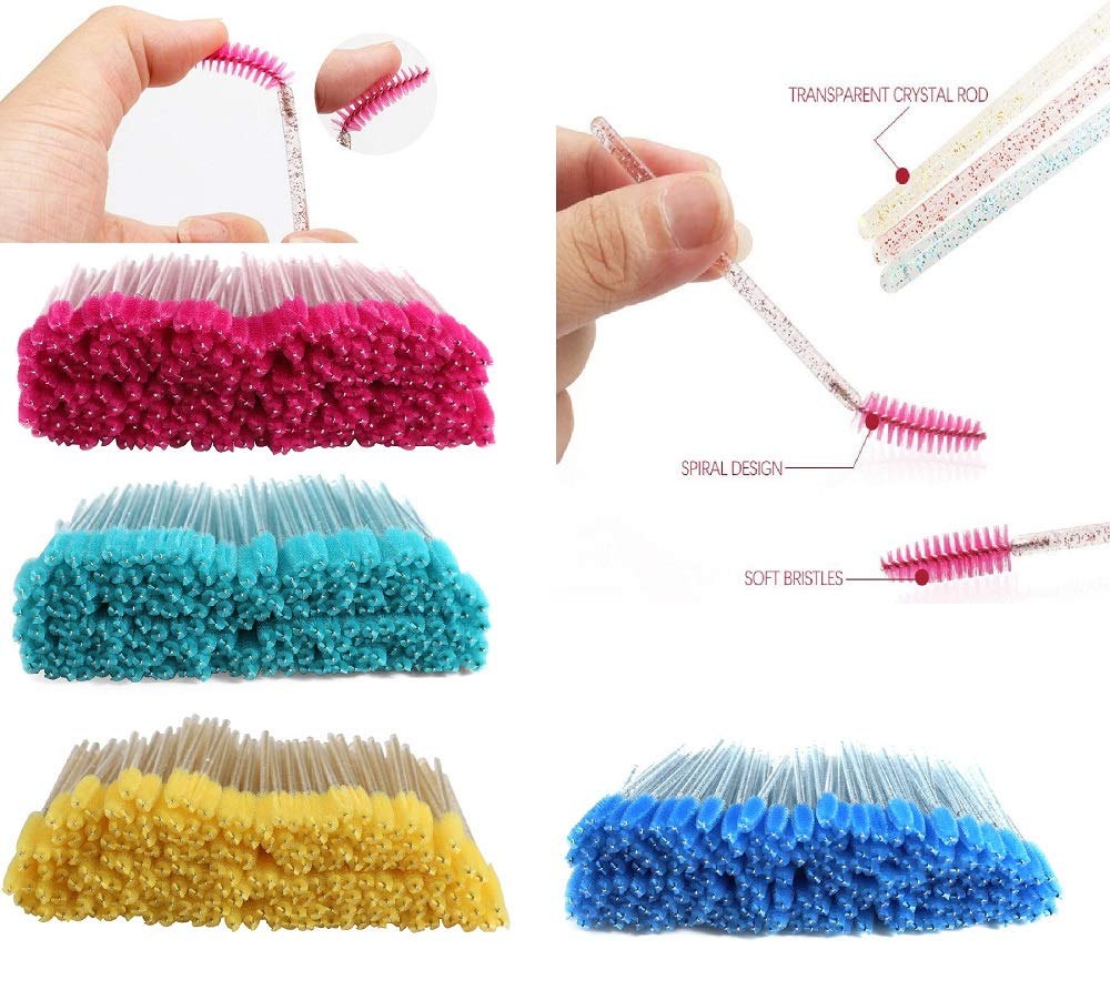 LASSKY 200Pcs Disposable Eyelash Mascara Brushes, Eye lash Brush, Mascara Wands, Spoolies for Eyelash Extensions, Lash Wand, Eyelash Extension Spoolie Beauty & Personal Care LASSKY