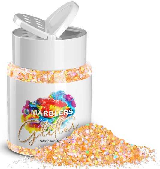 MARBLERS Holographic Glitter [Mixed Orange] 1.5oz (42g) | Chunky | Non-Toxic, Vegan, Cruelty-Free | Face, Body, Eyeshadow, Hair, Festival, Party Beauty & Personal Care MARBLERS