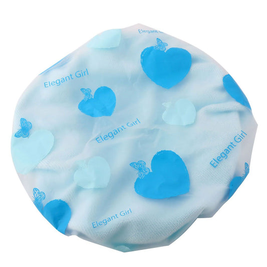 Ruilogod Microfiber Heart Pattern Women Hair Protector Water Resistant Elastic Spa Shower Cap (id: 9e1 9cb 11e f65 da9 Beauty and Personal Care Ruilogod