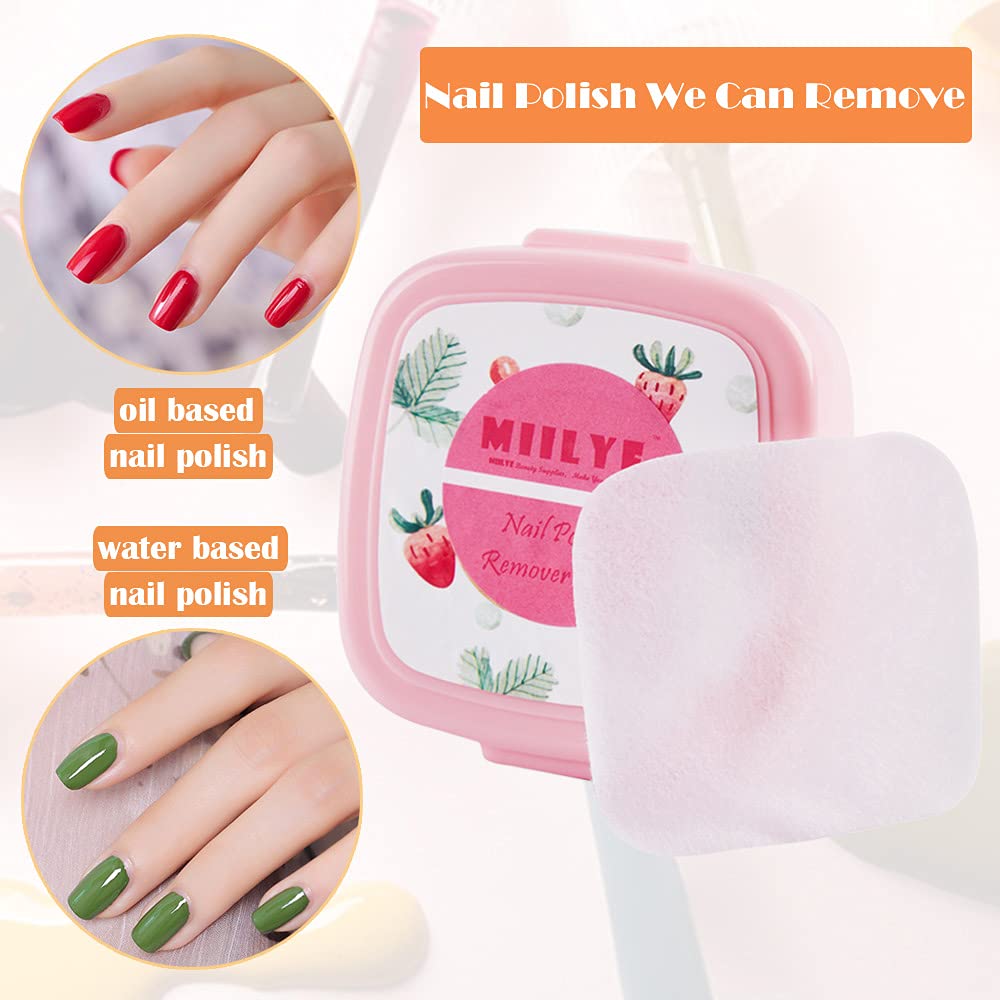 80PCS Nail Polish Remover Pads in Box, Easy to Carry | Instant Removal | Lint Free Nail Polish Wipes for Natural Air-Dried Water/Oil Based Nail Polish Beauty & Personal Care MIILYE