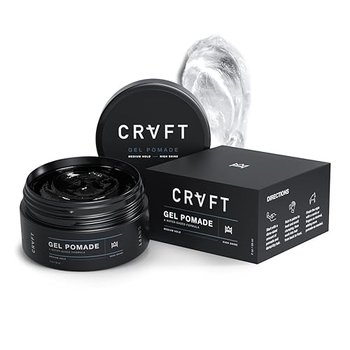 CRVFT Pomade 2oz - Semi-Matte Finish Shine - Original Hold Medium Strength (Gel) - Men’s Styling Product, Barber Approved - Water Based/Soluble - Boss Beauty & Personal Care Hair Craft Co.
