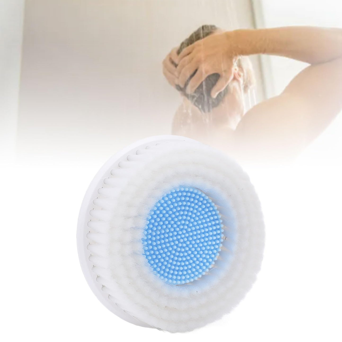 NOENNULL Electric Shower Brush Replacement Dense Soft Wall Mounted Back Scrubber Head for Deep Cleansing for All Skin Types Made of Premium ABS Beauty and Personal Care NOENNULL
