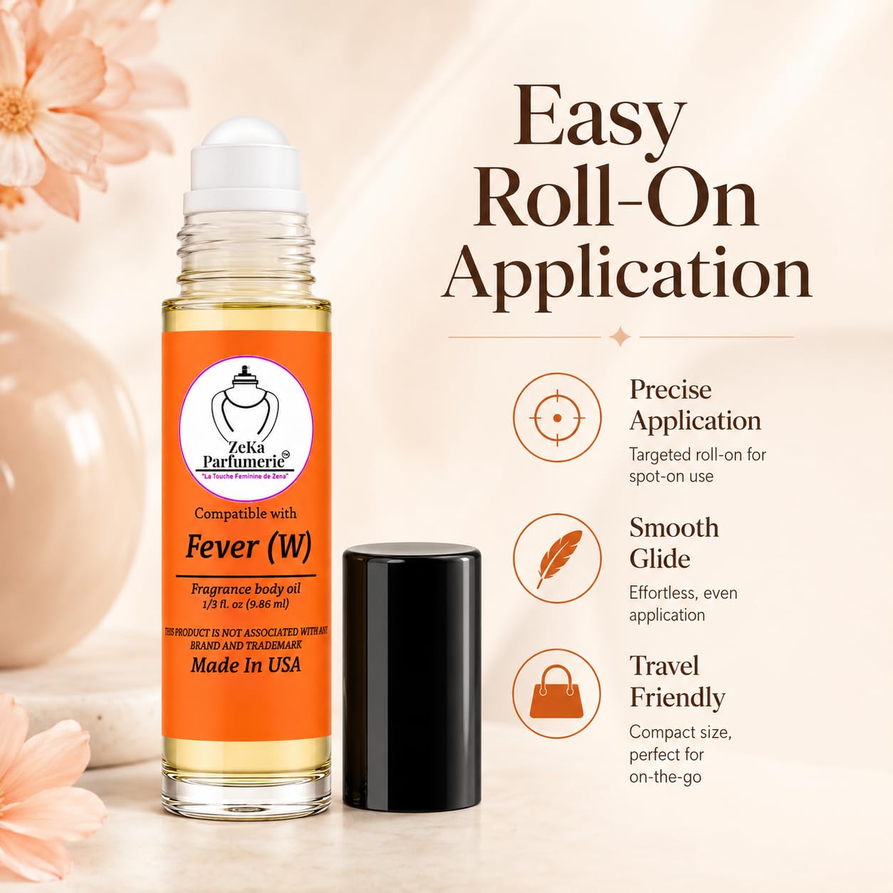 ZEKA PARFUMERIE Compare to Aroma compatible with Fever for Women Fragrance Body oil on 1/3 oz (9.86ml) Travel size Roll-On Botlle Beauty & Personal Care ZEKA PARFUMERIE