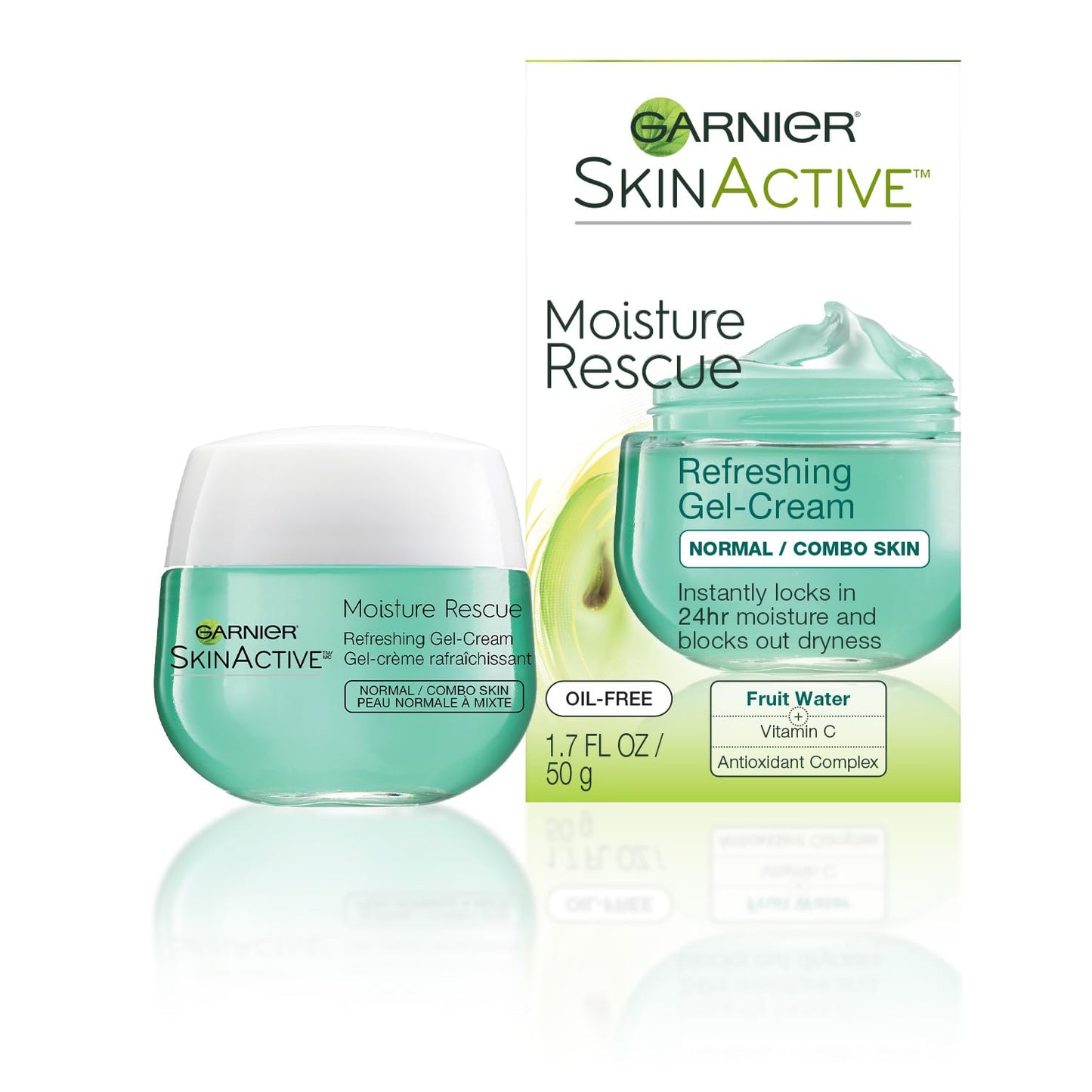 Garnier SkinActive Moisture Rescue Refreshing Gel-Cream for Normal/Combo Skin, Oil-Free, 1.7 Oz (50g), 1 Count (Packaging May Vary) Beauty & Personal Care Garnier