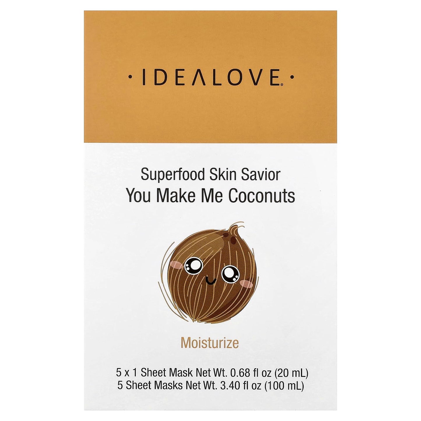 Idealove Superfood Skin Savior, You Make Me Coconuts, 5 Beauty Sheet Masks, 0.68 fl oz (20 ml) Each Beauty & Personal Care Idealove