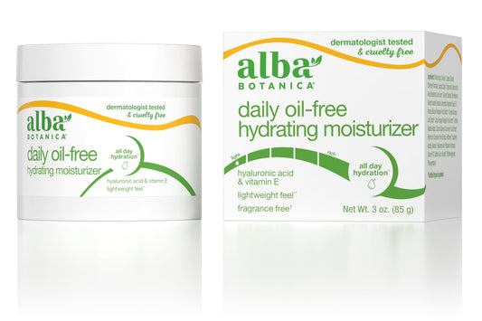 Alba Botanica Daily Oil Free Hydrating Moisturizer, with Hyaluronic Acid and Vitamin E, 3 Oz (Packaging May Vary) Beauty & Personal Care Alba Botanica