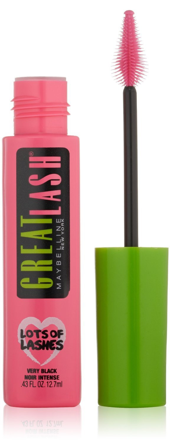 Maybelline Great Lash Lots of Lashes Washable Mascara, Very Black [141] 0.43 oz (Pack of 7)