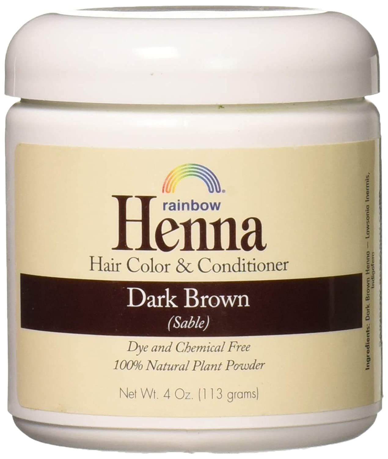 Rainbow Research Henna Hair Color and Conditioner Persian Dark Brown Sable - 4 oz Beauty & Personal Care Rainbow Research
