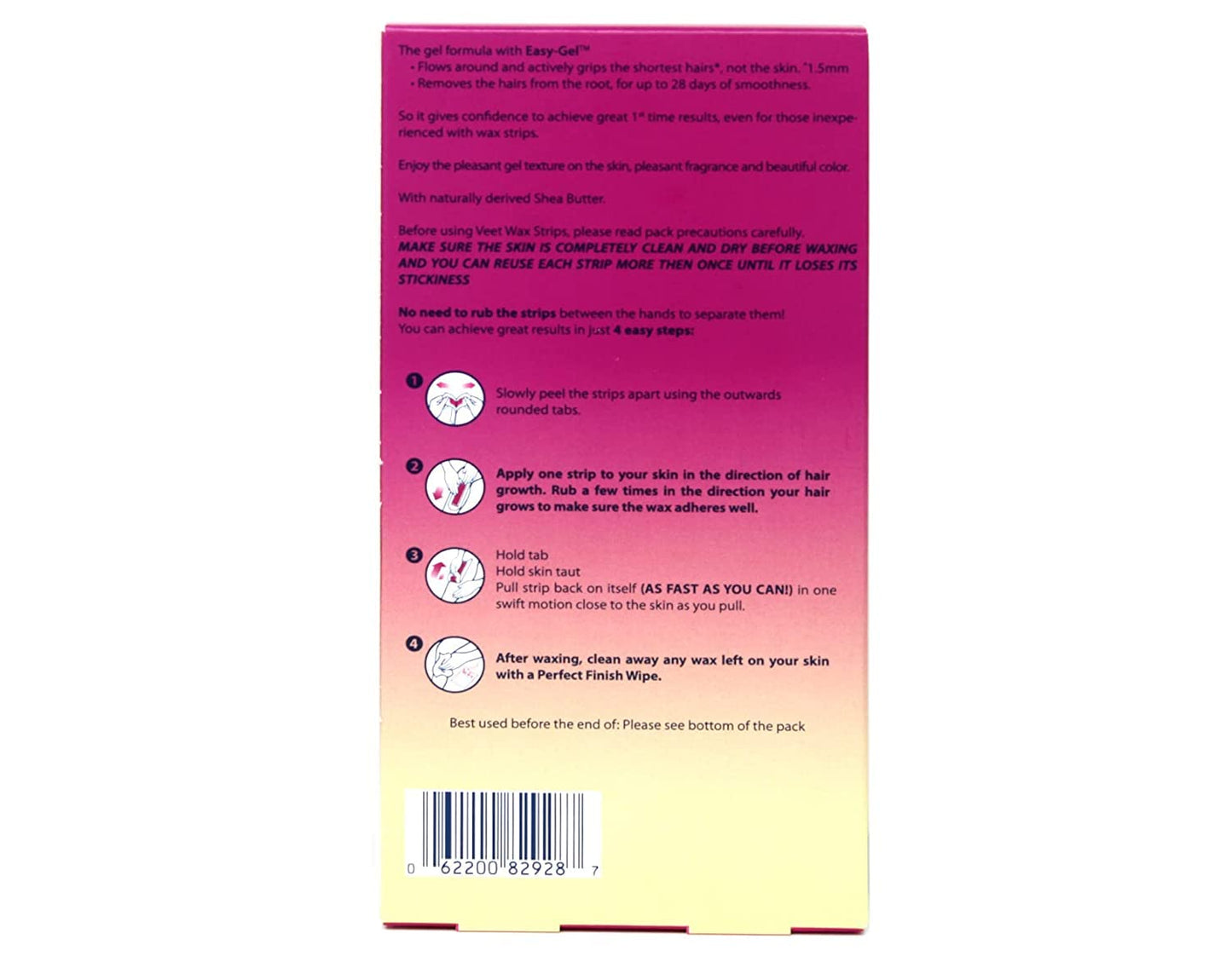 Veet Ready-to-Use Dermatologically Tested 40 Count Hair Remover Wax Strip Kit for Legs & Body (3 Pack) Beauty and Personal Care Veet