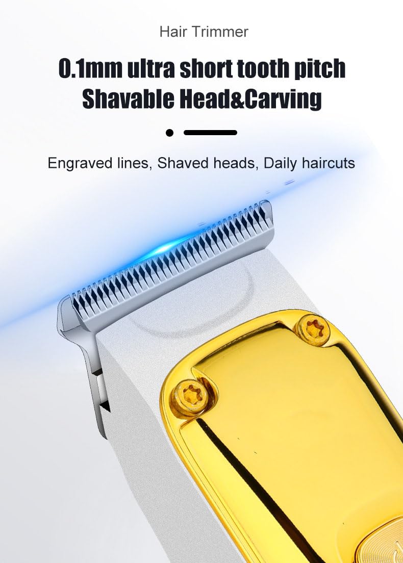 Hair Clippers for Men Professional Cordless & Trimmer Set Super Quiet for Cutting Kit with LED Display 5W Powerful Motor for Barber Home Use Beauty and Personal Care GLESVOWIO