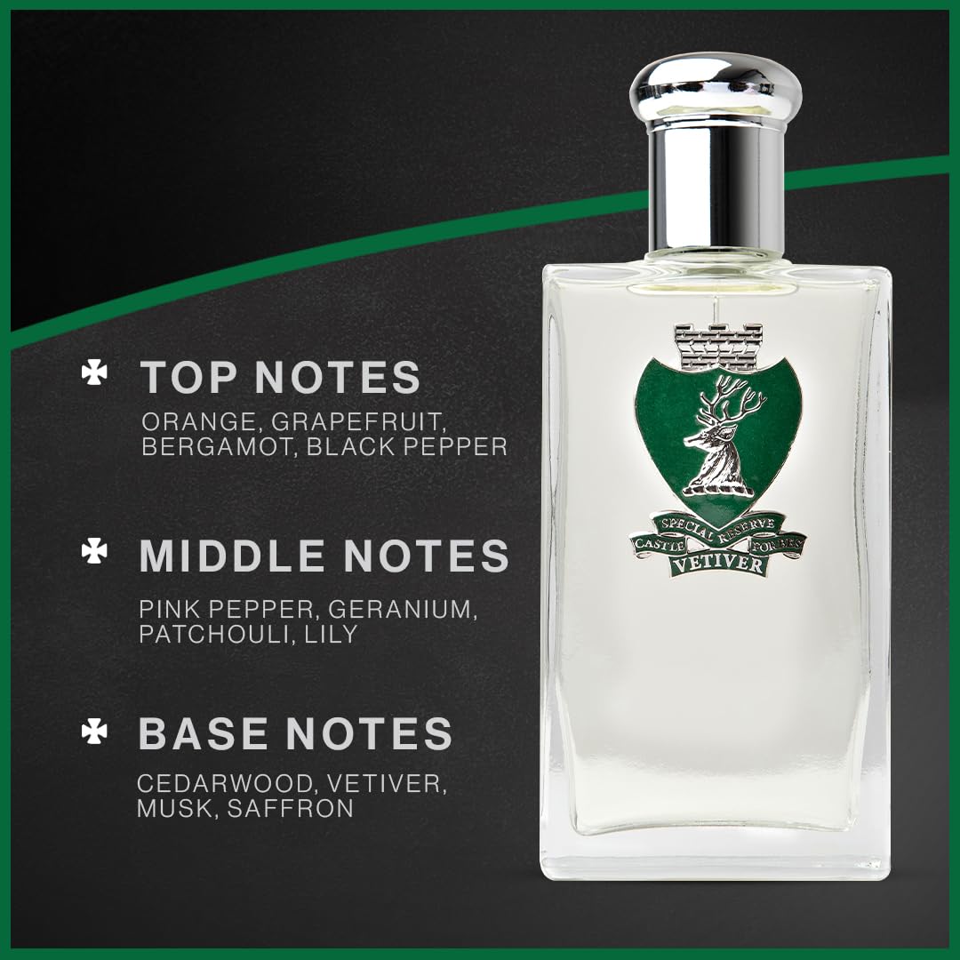 Castle Forbes Vetiver Special Reserve Men's Cologne, 100ml | Classic Men’s Fragrance w/a Modern Twist | Made w/Essential Oils | Paraben-Free Beauty & Personal Care Castle Forbes