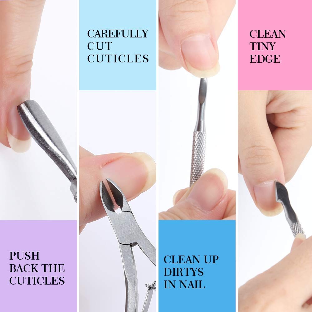 3pcs Double Sided Rectangular Nail File and Buffer, Buffer Block Sponge Polished, Nail Brush, Come with Cuticle Nipper and Pusher, Perfect Manicure Beauty & Personal Care HNYYZL