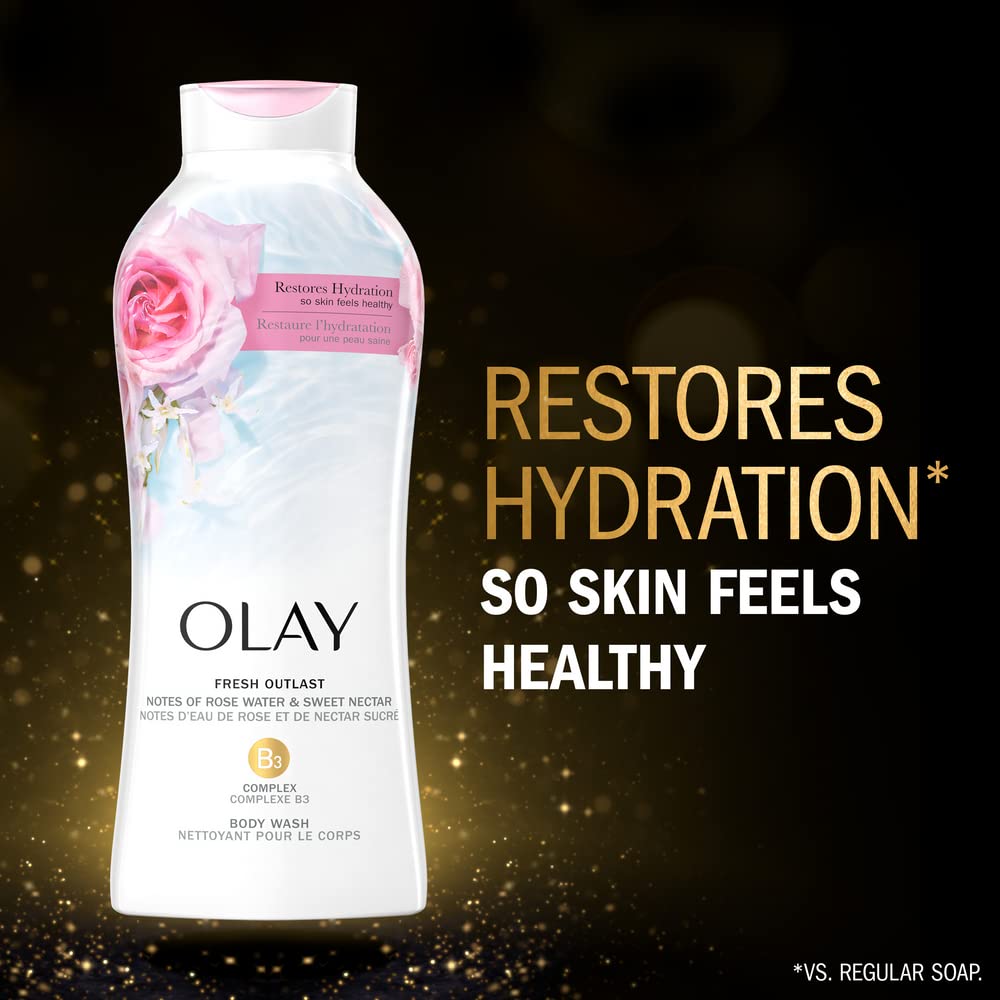 Olay Fresh Outlast Rose Water & Sweet Nectar Body Wash, 22 Fl oz, 5.732 Lb Beauty & Personal Care Olay
