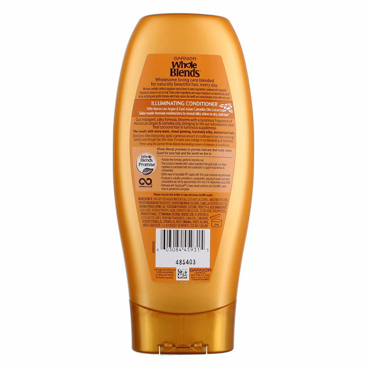 Garnier Whole Blends Condition Moroccan Argan Camellia 12.5 Ounce (370ml) (2 Pack)
