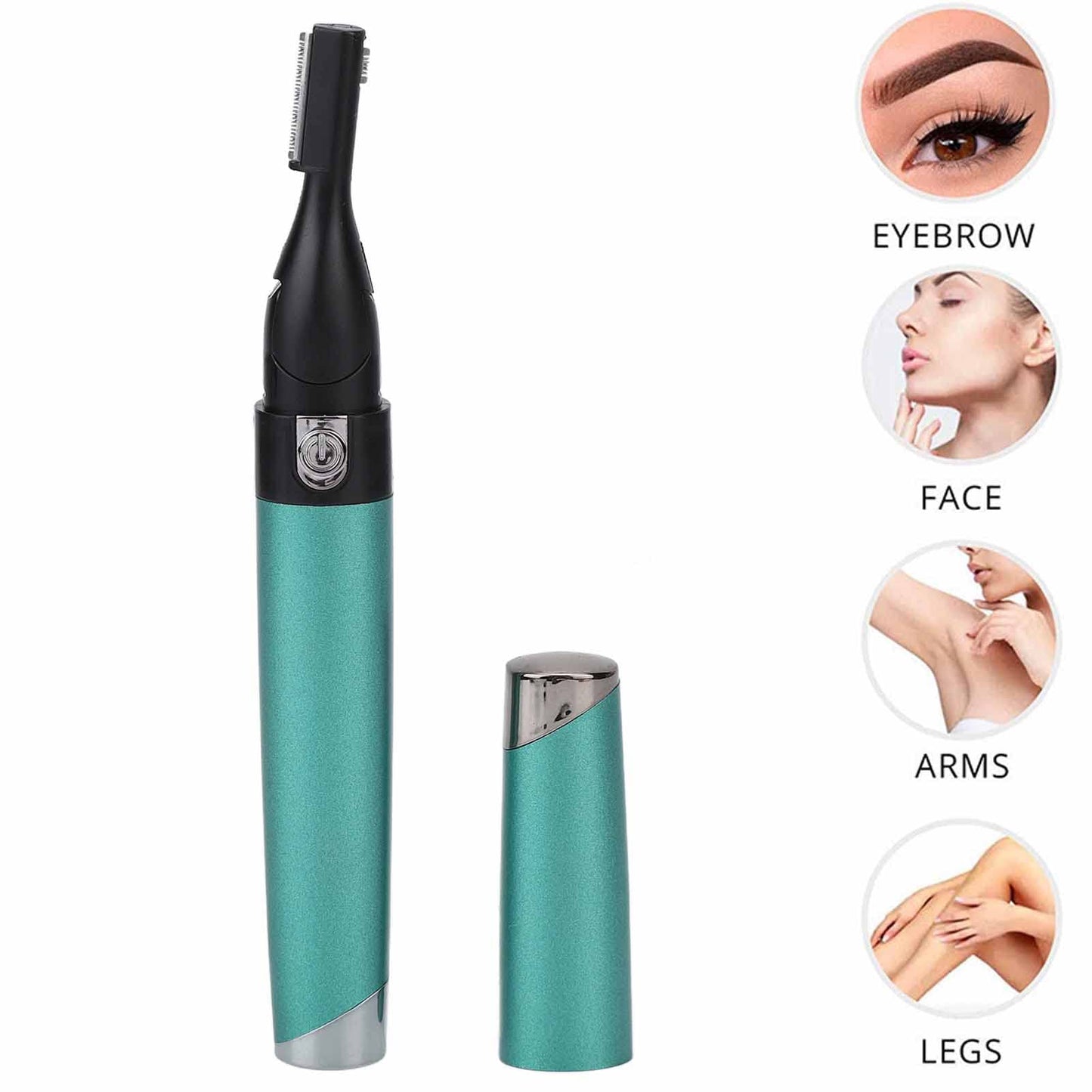 Yinhing Electric Eyebrow Trimmer,Portable Hair Remover Trimmer Painless Shaver Kit for Women Men Lips Armpit Leg Body,Battery Operated (Green) Beauty and Personal Care Yinhing