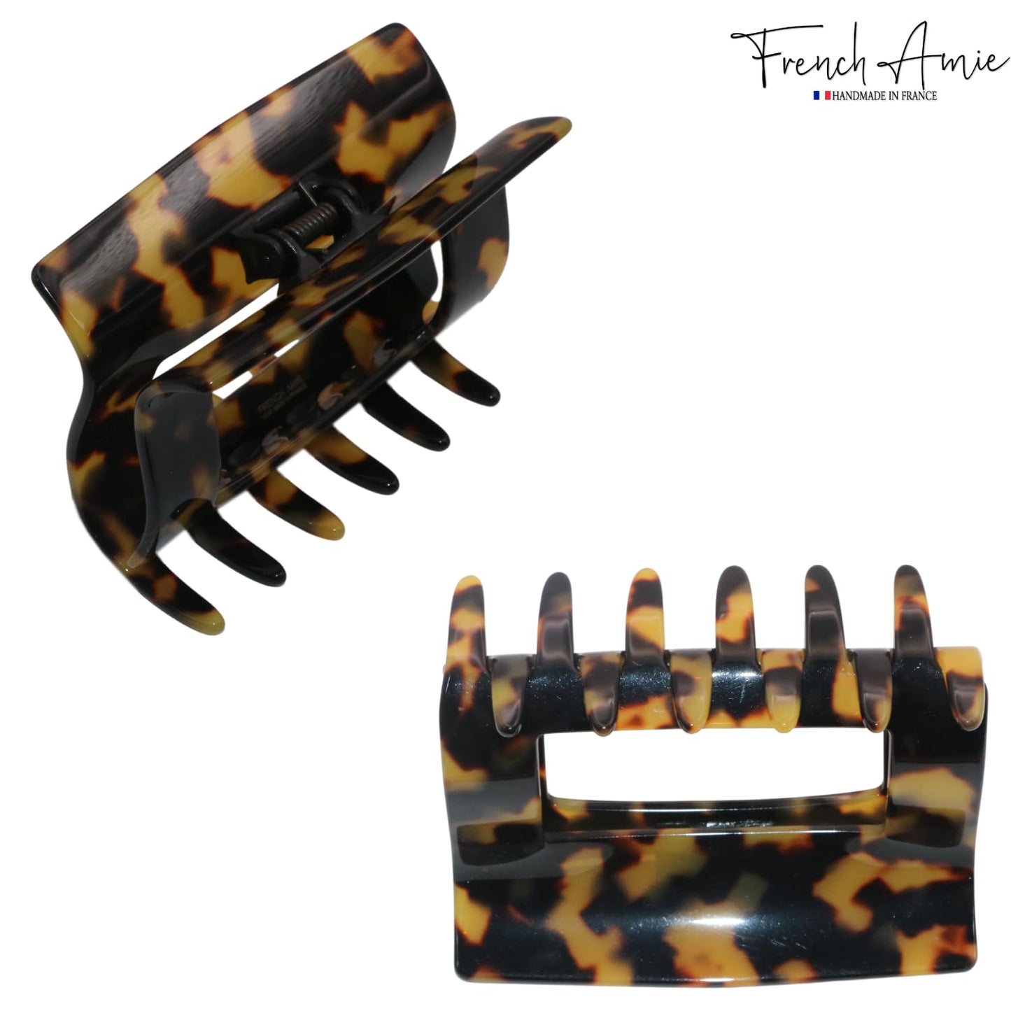 French Amie Geo Large Tokyo 3" Handmade Leopard Celluloid Strong Hold Jaw Hair Claw Clip Clamp Clutcher for Women and Girls, Made in France (Tokyo) Beauty & Personal Care French Amie