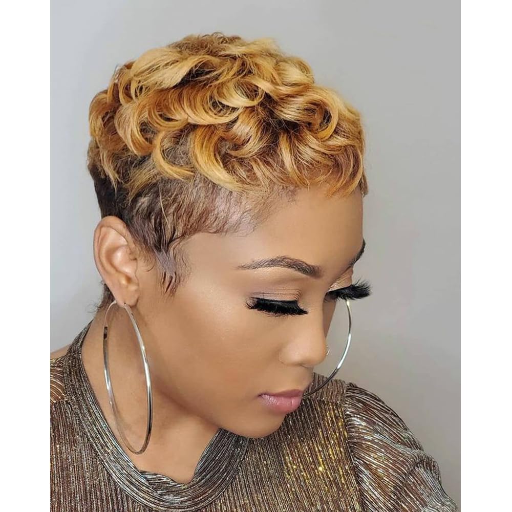 BeiSDWig Short Pixie Haircut Synthetic Short Wigs for Black Women Short Hairstyles for Women Wig Short Hair (BeiSDWig-9627)