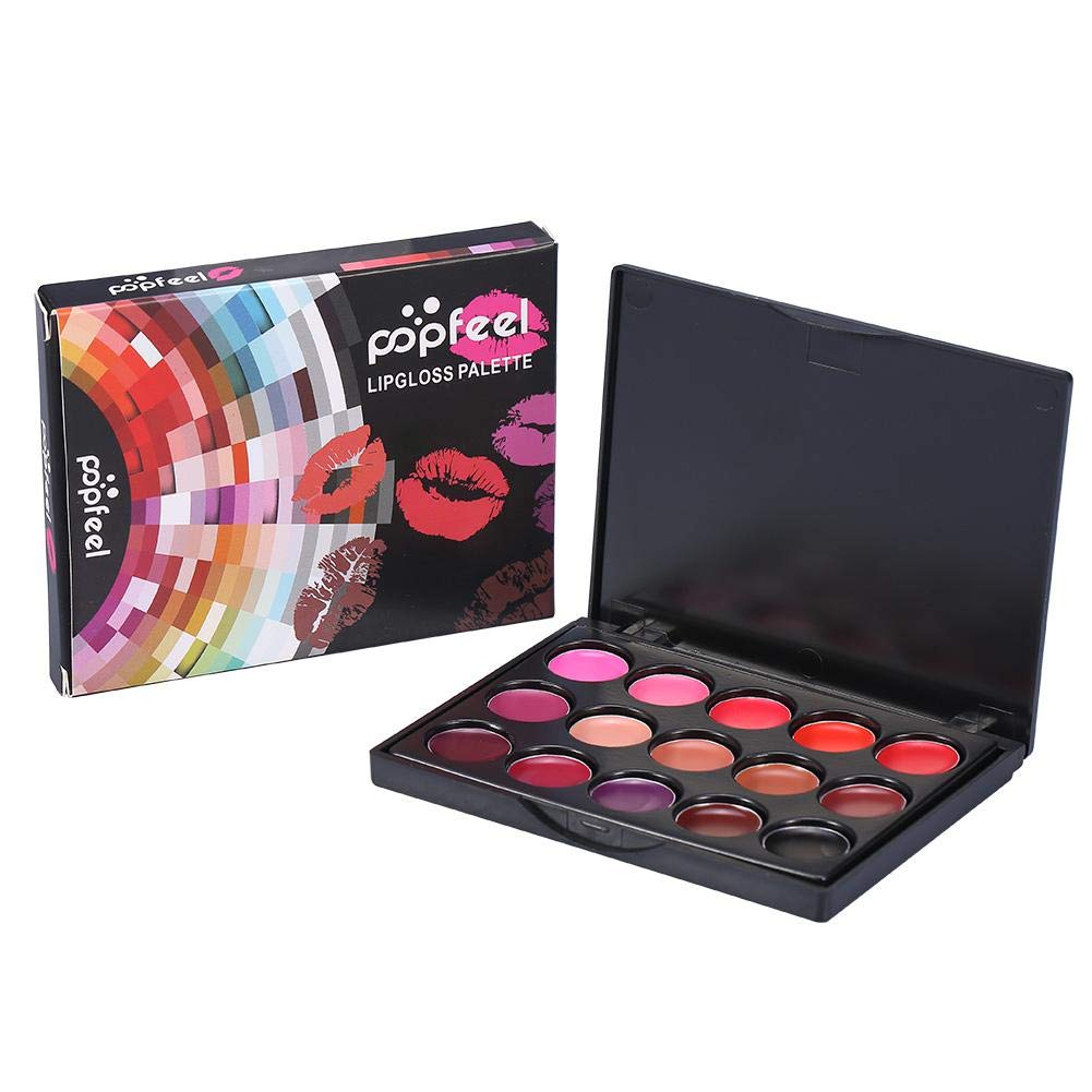 15 Colors Lip Gloss Palette, Makeup Set Makeup Kit Camouflage Lipstick Case Lip Gloss, Ideal For Both Professional For Lipstick And Personal Use Beauty & Personal Care riteu