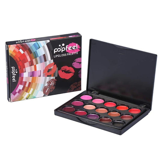 15 Colors Lip Gloss Palette, Makeup Set Makeup Kit Camouflage Lipstick Case Lip Gloss, Ideal For Both Professional For Lipstick And Personal Use Beauty & Personal Care riteu
