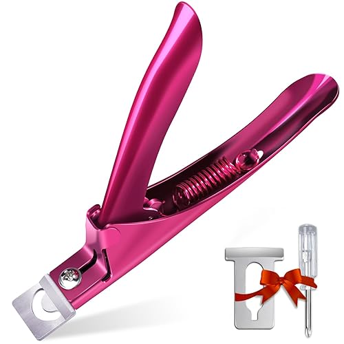Elegant Violet Red Premium Adjustable Stainless Steel Artificial Acrylic Fake False Nail Tip Clipper Cutter Trimmer Manicure Pedicure Sharp Blade Clip Beauty & Personal Care GA&EN