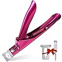 Elegant Violet Red Premium Adjustable Stainless Steel Artificial Acrylic Fake False Nail Tip Clipper Cutter Trimmer Manicure Pedicure Sharp Blade Clip Beauty & Personal Care GA&EN