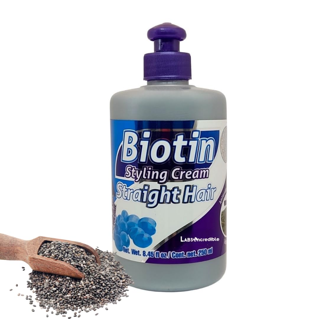 LABS INCREDIBLE Biotin Styling Cream for Straight Hair - With Biotin & Essential Nutrients - Nutrition & Shine - 250ml (8.45 fl oz) Beauty & Personal Care LABS INCREDIBLE