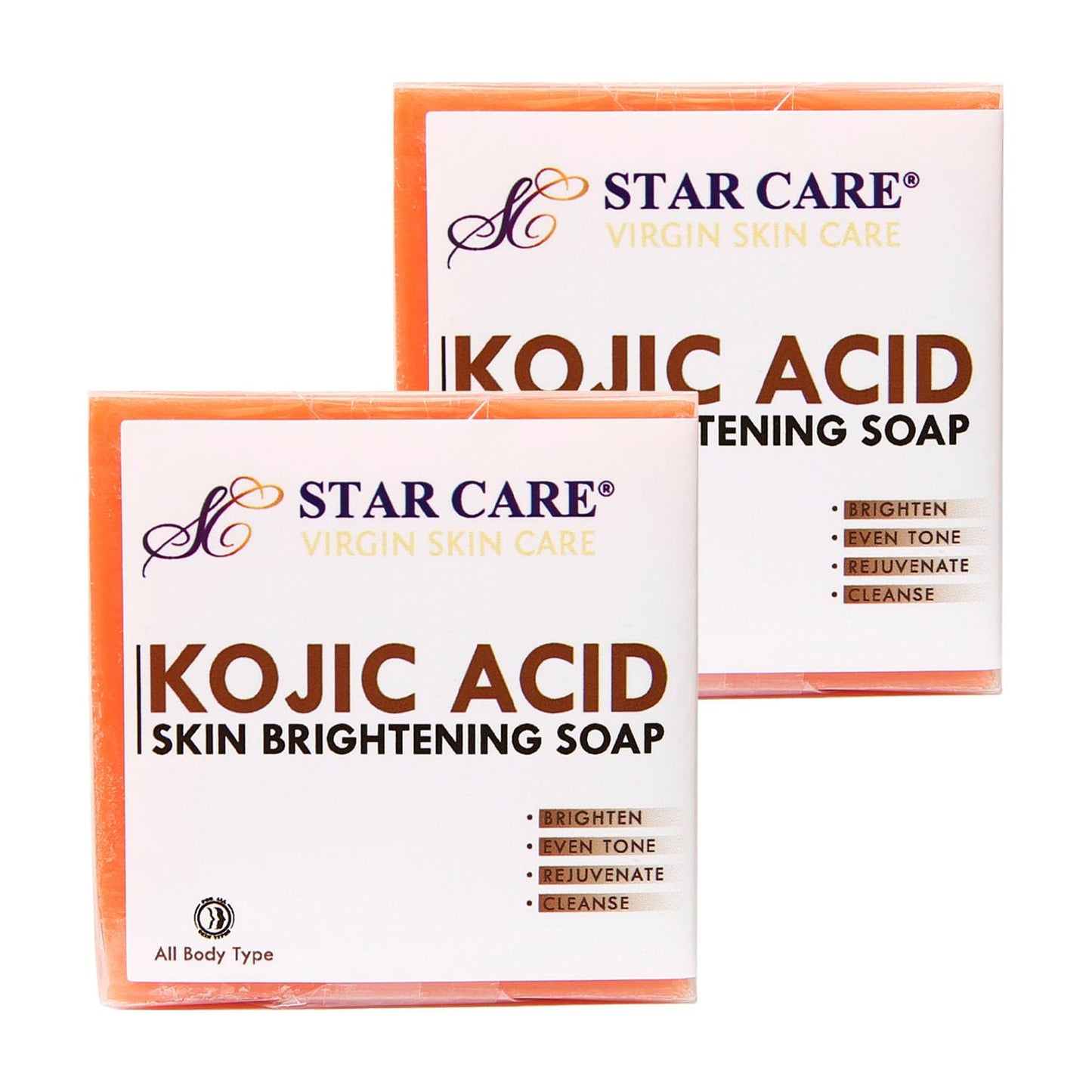 STAR CARE Virgin Skin Care Kojic Acid Skin Brightening Soap Bar 3.5 oz (2 Pack) Gentle Exfoliating Cleanser for Radiant, Smooth, Even-Looking Skin Beauty & Personal Care STAR CARE