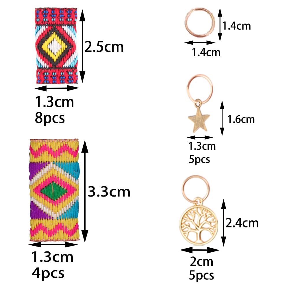 NA 22Pieces Fine Dreadlock Includes 12Pieces Fabric Dreadlock Beads Hair Accessories Fashion Braiding Tubes Dreadlock Beads Hair Decoration and 10 Beauty & Personal Care N\A