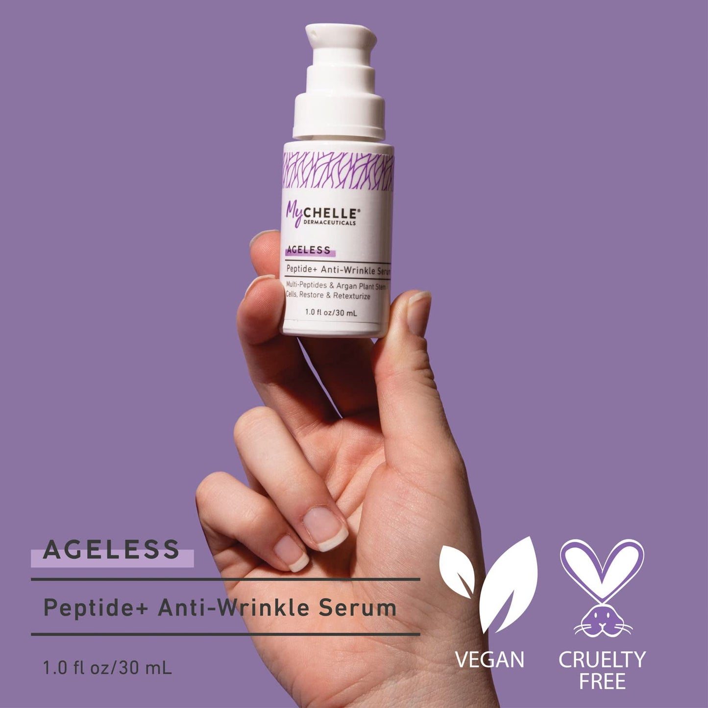 MyCHELLE Dermaceuticals Peptide+ Anti-Wrinkle Serum - Anti-Aging Serum with Peptides & Argan Plant Stem Cells to Help Restore Skin & Help Reduce the Beauty & Personal Care MyChelle Dermaceuticals
