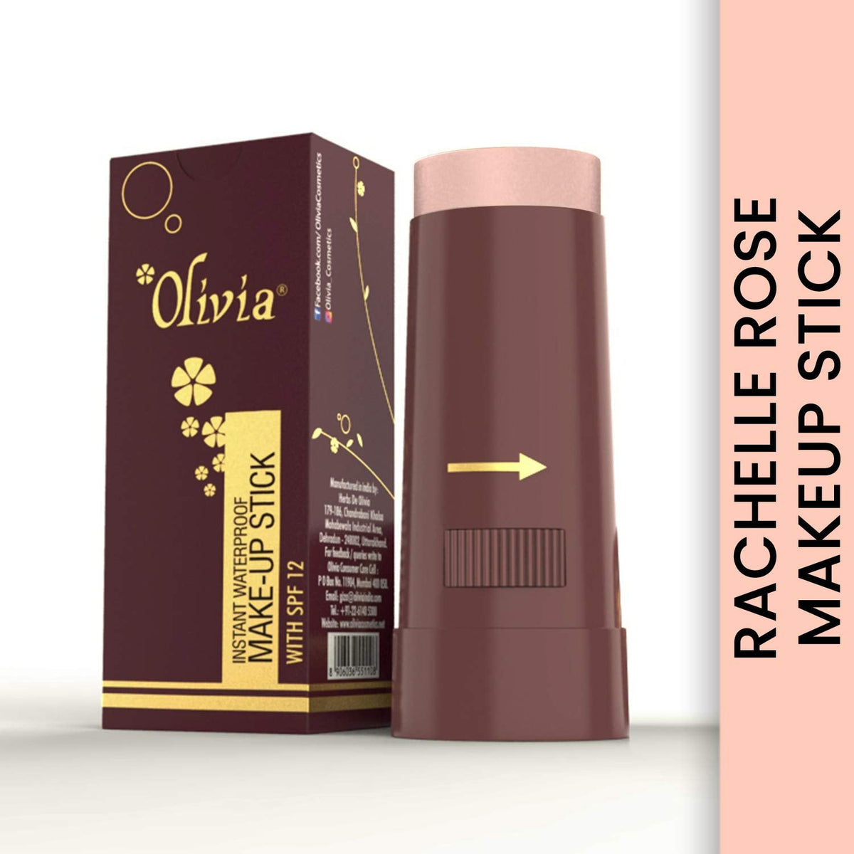 Olivia Instant Waterproof Makeup Stick Concealer Rachelle Rose 15g Shade No.2 (SPF 12) Beauty & Personal Care Olivia