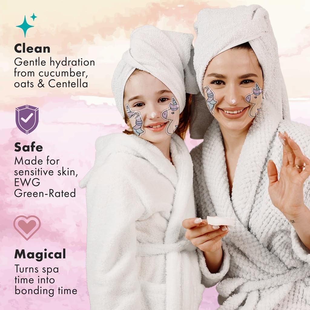 Unicorn Kids Face Masks Skincare Set (10pcs), Organic Vegan & Kid Safe Skin Care Ages 4+, Cute Animal Sheet Masks for Girls, Spa Day, Sleepover Beauty & Personal Care Sprk Naturals