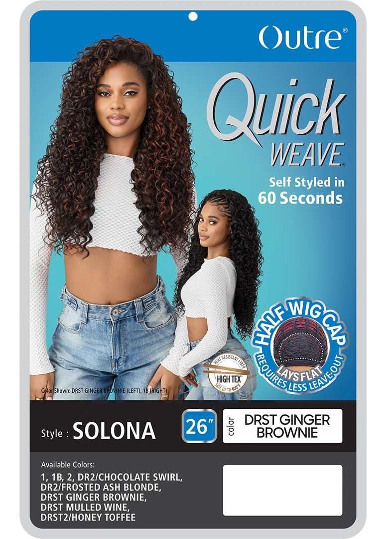 Outre Quick Weave Synthetic Half Wig - Solona (DRST GINGER BROWNIE)