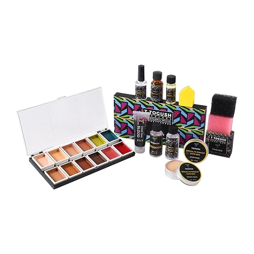 T TOGUSH Halloween Makeup Special Effects SFX Makeup Kit 12 Colors FX Palette Face Body Painting with Fake Blood,Scar Wax,Spirit Gum,Castor Beauty & Personal Care T TOGUSH