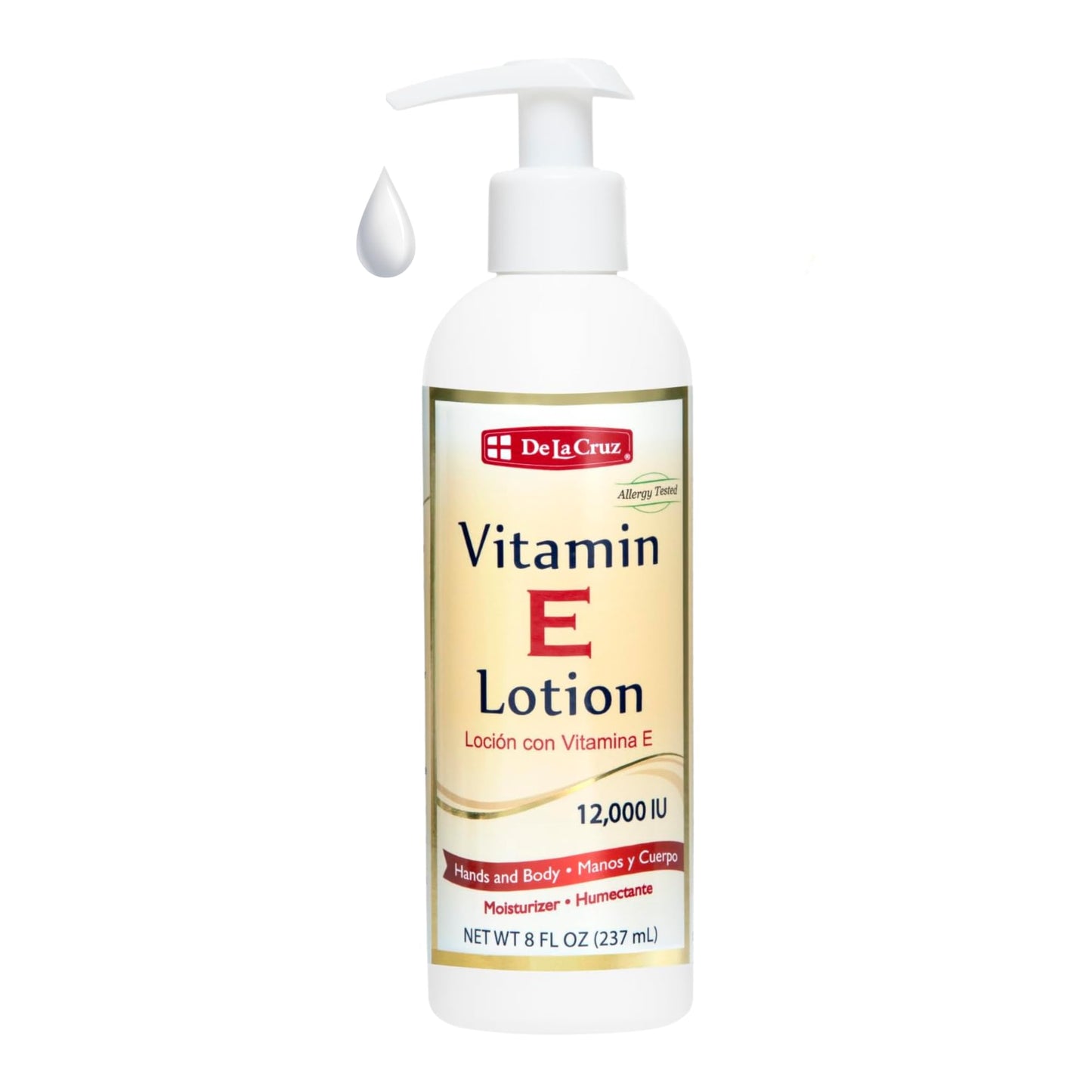 De La Cruz Vitamin E Lotion for Dry Skin 12,000 IU with Avocado Oil, Almond Oil & Aloe Vera.vitamin e moisturizer, Moisturizing body lotion and face Beauty & Personal Care De La Cruz