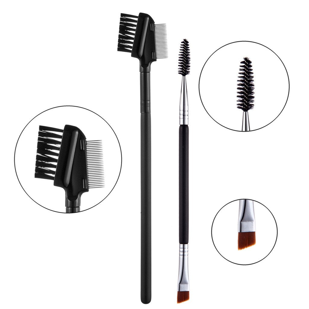 iLuLu Metal Eyelash Comb and Eyebrow Brush with Spoolie, 2 Pieces Professional Makeup Tools Set Best For Eyeliner, Define Lash & Brow Cosmetics Beauty & Personal Care iLuLu