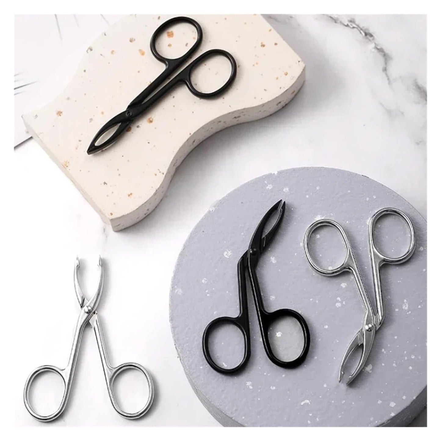 Stainless Steel Elbow Eyebrow Pliers Clip Scissors Tweezers Straight Pointed Professional Plucking Makeup Beauty Tools(Silver Inclinedmouth) Beauty and Personal Care ZXYZXYZZ