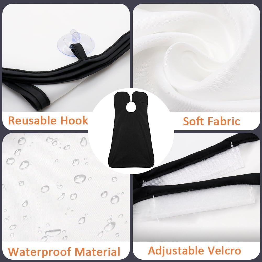 Beard Bib Beard Apron, Beard Hair Catcher for Men Shaving & Trimming Non-Stick Waterproof Beard Cape Grooming Cloth with 3 Suction Cups Birthday Gifts Beauty and Personal Care Leaflai