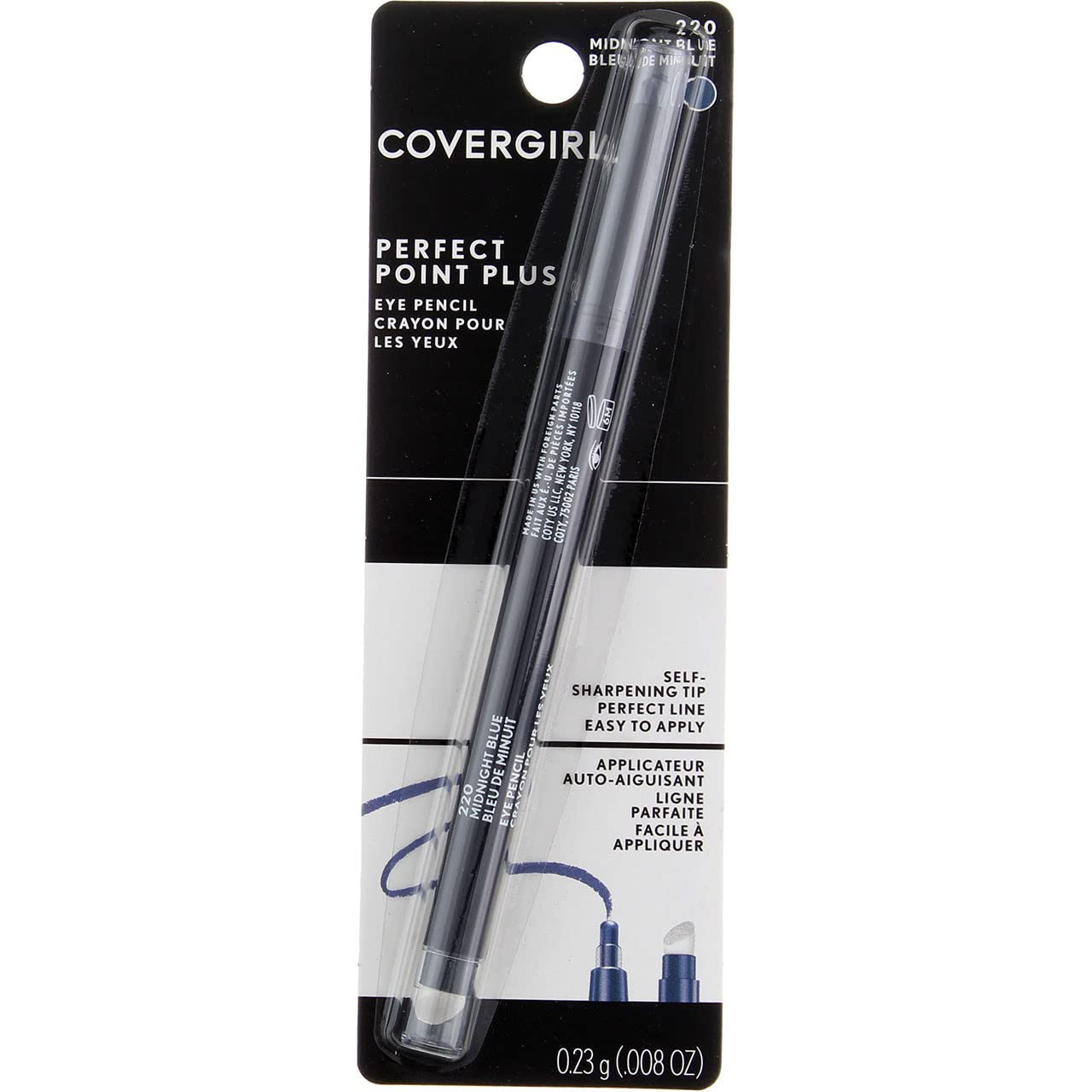 Covergirl Perfect Point Plus Self Sharpening Eye Pencil, Midnight Blue [220], 0.08 Ounce Beauty & Personal Care COVERGIRL