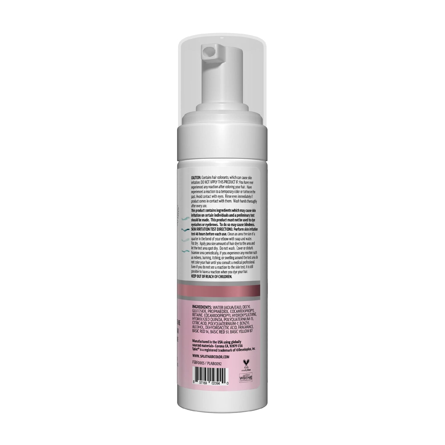 Splat Brilliant Toning Foam, Rose Gold, 5 oz., Hair Toner Lasts Up to 10 Washes, Weightless Conditioning Foam Increases Vibrancy and Shine, Vegan Beauty & Personal Care Splat